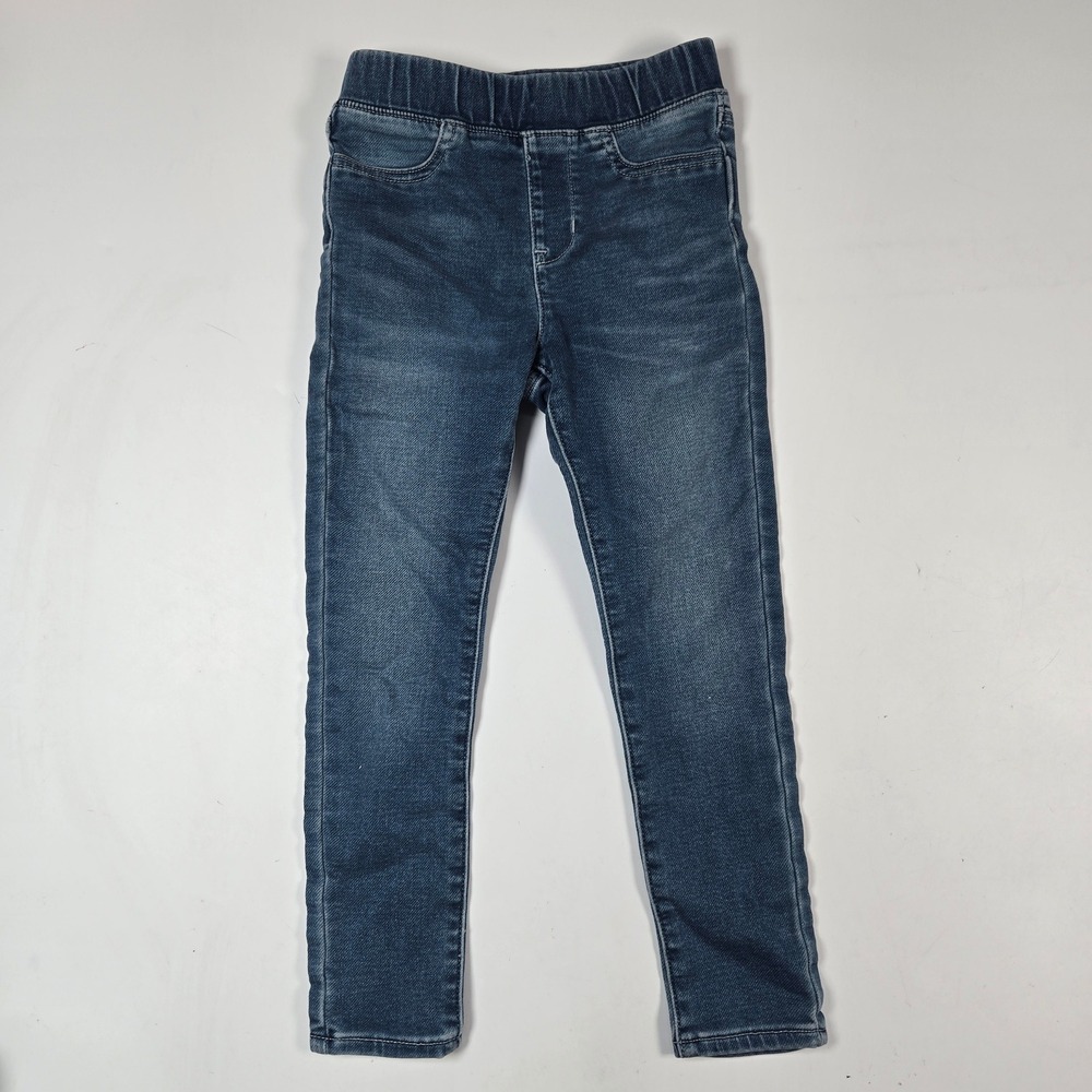 Crewcuts Runaround Jeans Girls 6 Blue Pull On Elastic Waist Skinny Denim Pants